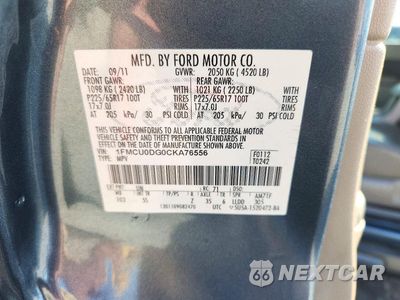 Zdjęcie 12 z 12 samochodu: 2012 FORD ESCAPE XLT VIN:1FMCU0DG0CKA76556 - miniatura