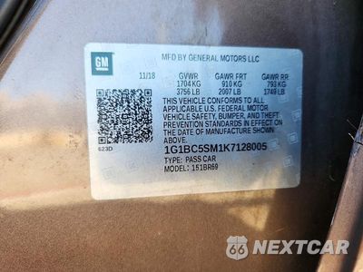 Zdjęcie 12 z 12 samochodu: 2019 CHEVROLET CRUZE LS VIN:1G1BC5SM1K7128005 - miniatura