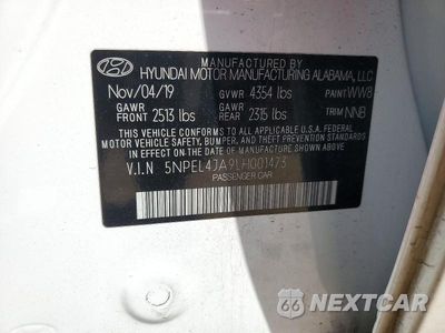 Zdjęcie 13 z 13 samochodu: 2020 HYUNDAI SONATA SEL VIN:5NPEL4JA9LH001473 - miniatura