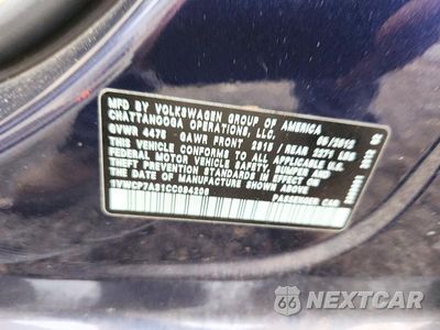 Zdjęcie 12 z 12 samochodu: 2012 VOLKSWAGEN PASSAT SEL VIN:1VWCP7A31CC094206 - miniatura