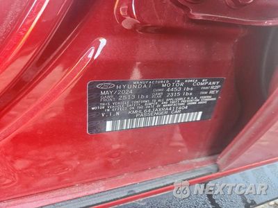 Zdjęcie 12 z 12 samochodu: 2024 HYUNDAI SONATA SEL VIN:KMHL64JAXRA411404 - miniatura