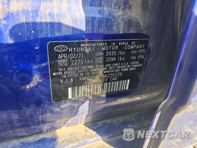 Zdjęcie 12 z 12 samochodu: 2021 HYUNDAI IONIQ BLUE VIN:KMHC65LC8MU255729 - miniatura