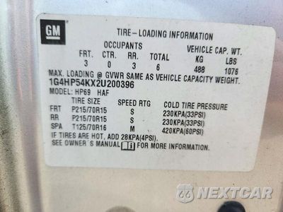 Zdjęcie 12 z 12 samochodu: 2002 BUICK LESABRE CUSTOM VIN:1G4HP54KX2U200396 - miniatura