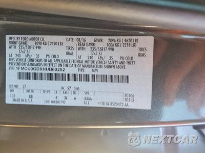 Zdjęcie 12 z 12 samochodu: 2017 FORD ESCAPE SE VIN:1FMCU0GDXHUB60252 - miniatura