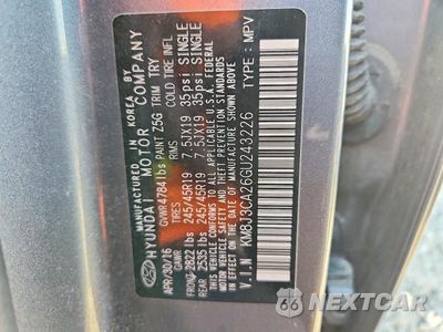 Zdjęcie 12 z 12 samochodu: 2016 HYUNDAI TUCSON LIMITED VIN:KM8J3CA26GU243226 - miniatura