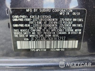 Zdjęcie 13 z 13 samochodu: 2019 SUBARU CROSSTREK LIMITED VIN:JF2GTANC7KH363237 - miniatura