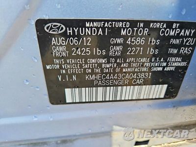 Zdjęcie 13 z 13 samochodu: 2012 HYUNDAI SONATA HYBRID VIN:KMHEC4A43CA043831 - miniatura