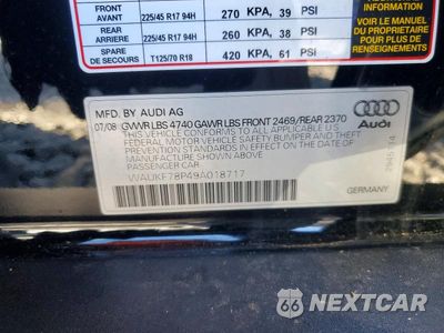 Zdjęcie 12 z 12 samochodu: 2009 AUDI A3 2.0T QUATTRO VIN:WAUKF78P49A018717 - miniatura