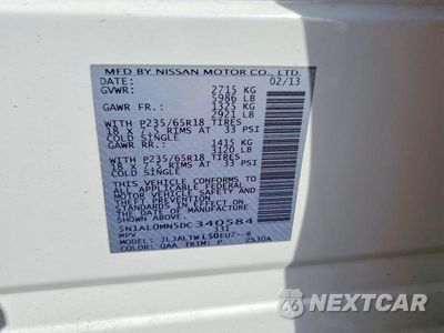 Zdjęcie 12 z 12 samochodu: 2013 INFINITI JX35 BASE VIN:5N1AL0MN5DC340584 - miniatura