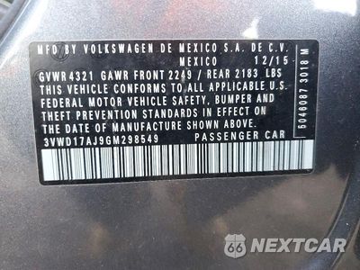 Zdjęcie 12 z 12 samochodu: 2016 VOLKSWAGEN JETTA SPORT VIN:3VWD17AJ9GM298549 - miniatura