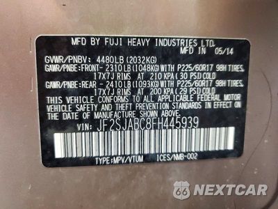 Zdjęcie 12 z 12 samochodu: 2015 SUBARU FORESTER 2.5I VIN:JF2SJABC8FH445939 - miniatura