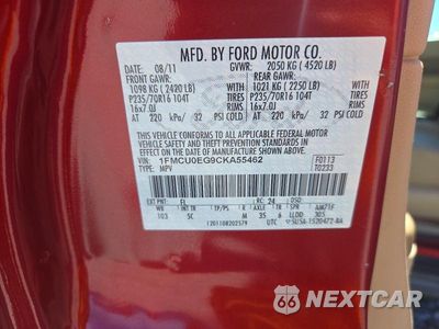 Zdjęcie 13 z 13 samochodu: 2012 FORD ESCAPE LIMITED VIN:1FMCU0EG9CKA55462 - miniatura
