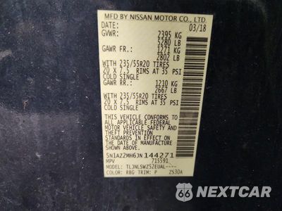 Zdjęcie 12 z 12 samochodu: 2018 NISSAN MURANO PLATINUM VIN:5N1AZ2MH6JN144271 - miniatura