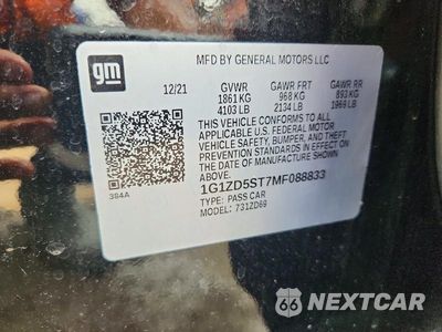 Zdjęcie 12 z 12 samochodu: 2021 CHEVROLET MALIBU LT VIN:1G1ZD5ST7MF088833 - miniatura