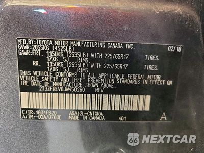 Zdjęcie 12 z 12 samochodu: 2018 TOYOTA RAV4 LE VIN:2T3ZFREV0JW450260 - miniatura
