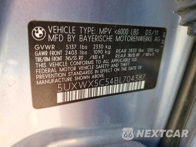 Zdjęcie 13 z 13 samochodu: 2011 BMW X3 XDRIVE28I VIN:5UXWX5C54BL704387 - miniatura