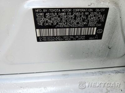 Zdjęcie 12 z 12 samochodu: 2009 LEXUS GS 350 VIN:JTHCE96S790023900 - miniatura