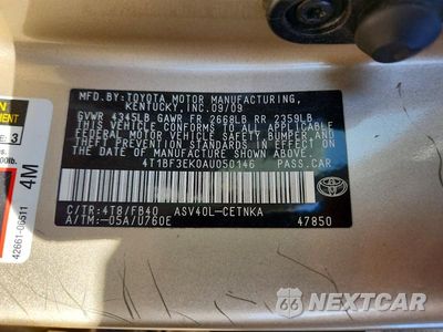 Zdjęcie 12 z 12 samochodu: 2010 TOYOTA CAMRY LE VIN:4T1BF3EK0AU050146 - miniatura