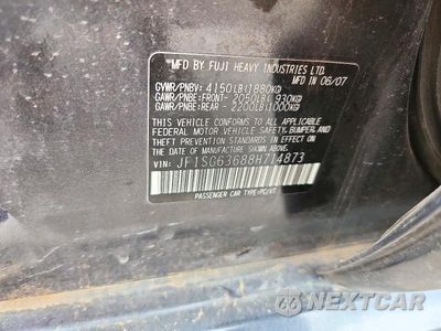 Zdjęcie 12 z 12 samochodu: 2008 SUBARU FORESTER 2.5X VIN:JF1SG63688H714873 - miniatura