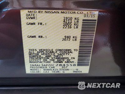 Zdjęcie 12 z 12 samochodu: 2015 NISSAN ALTIMA 2.5 VIN:1N4AL3AP2FC284558 - miniatura