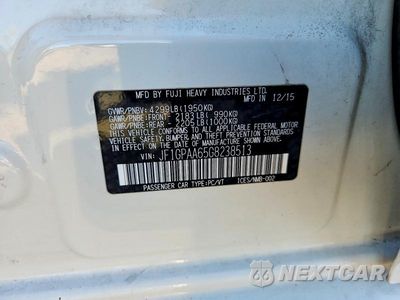 Zdjęcie 13 z 13 samochodu: 2016 SUBARU IMPREZA VIN:JF1GPAA65G8238513 - miniatura