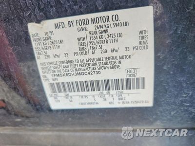 Zdjęcie 13 z 13 samochodu: 2021 FORD EXPLORER XLT VIN:1FMSK8DH3MGC42730 - miniatura