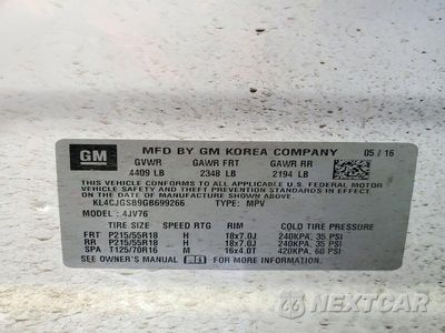 Zdjęcie 12 z 12 samochodu: 2016 BUICK ENCORE VIN:KL4CJGSB9GB699266 - miniatura