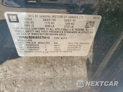 Zdjęcie 13 z 13 samochodu: 2014 CHEVROLET EQUINOX LT VIN:2GNALBEK6E6378914 - miniatura