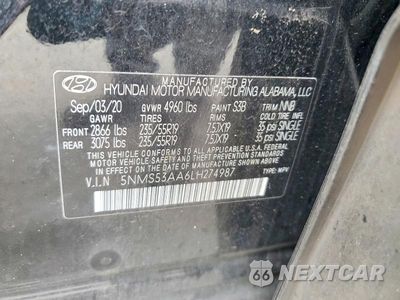 Zdjęcie 13 z 13 samochodu: 2020 HYUNDAI SANTA FE LIMITED 2.0T VIN:5NMS53AA6LH274987 - miniatura