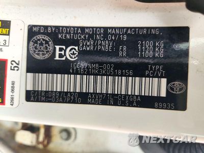 Zdjęcie 13 z 13 samochodu: 2019 TOYOTA CAMRY HYBRID SE VIN:4T1B21HK3KU518156 - miniatura