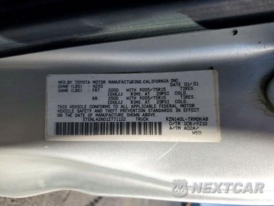 Zdjęcie 12 z 12 samochodu: 2001 TOYOTA TACOMA BASE VIN:5TENL42N01Z771122 - miniatura