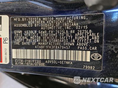 Zdjęcie 12 z 12 samochodu: 2015 TOYOTA CAMRY LE VIN:4T4BF1FK3FR479457 - miniatura