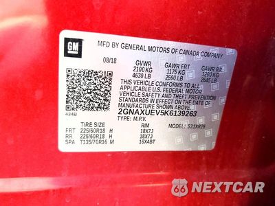 Zdjęcie 13 z 13 samochodu: 2019 CHEVROLET EQUINOX LT VIN:2GNAXUEV5K6139263 - miniatura