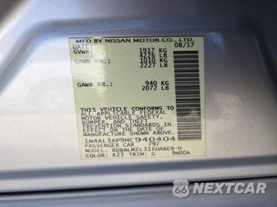 Zdjęcie 12 z 12 samochodu: 2017 NISSAN ALTIMA 2.5 SV VIN:1N4AL3AP9HC940404 - miniatura