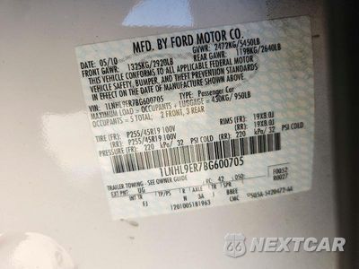 Zdjęcie 12 z 12 samochodu: 2011 LINCOLN MKS VIN:1LNHL9ER7BG600705 - miniatura