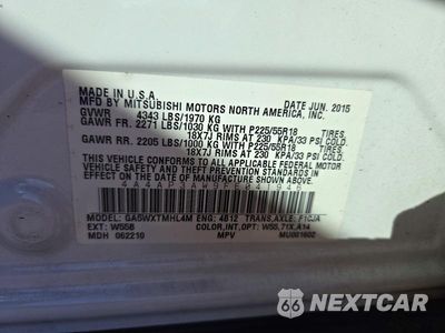 Zdjęcie 13 z 13 samochodu: 2015 MITSUBISHI OUTLANDER SPORT ES VIN:4A4AP3AW9FE041946 - miniatura