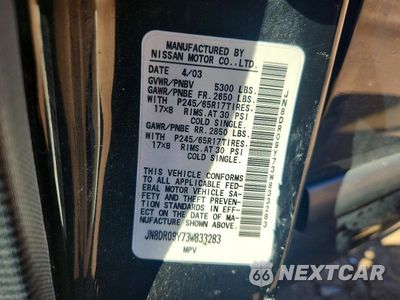 Zdjęcie 13 z 13 samochodu: 2003 NISSAN PATHFINDER SE VIN:JN8DR09Y73W833283 - miniatura