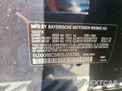 Zdjęcie 13 z 13 samochodu: 2015 BMW X5 XDRIVE50I VIN:5UXKR6C58F0J74785 - miniatura