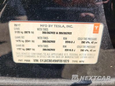 Zdjęcie 14 z 14 samochodu: 2017 TESLA MODEL X VIN:5YJXCBE49HF051829 - miniatura