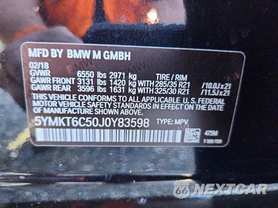 Zdjęcie 13 z 13 samochodu: 2018 BMW X5 M VIN:5YMKT6C50J0Y83598 - miniatura