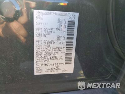 Zdjęcie 13 z 13 samochodu: 2019 NISSAN ROGUE S VIN:5N1AT2MV1KC826723 - miniatura