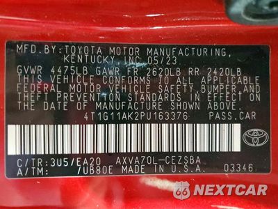 Zdjęcie 12 z 12 samochodu: 2023 TOYOTA CAMRY SE VIN:4T1G11AK2PU163376 - miniatura