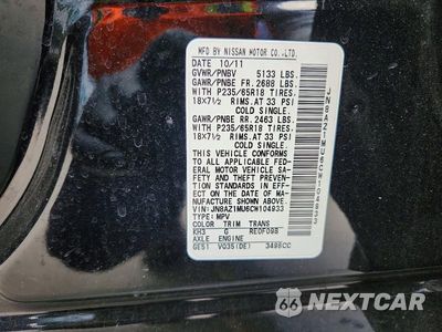 Zdjęcie 13 z 13 samochodu: 2012 NISSAN MURANO S VIN:JN8AZ1MU6CW104933 - miniatura