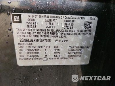 Zdjęcie 13 z 13 samochodu: 2017 CHEVROLET EQUINOX PREMIER VIN:2GNALDEK8H1537008 - miniatura