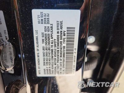 Zdjęcie 13 z 13 samochodu: 2021 HONDA PILOT BLACK VIN:5FNYF6H73MB072100 - miniatura