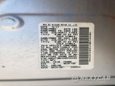 Zdjęcie 12 z 12 samochodu: 2017 NISSAN ROGUE S VIN:JN8AT2MV2HW025346 - miniatura