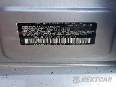 Zdjęcie 13 z 13 samochodu: 2020 SUBARU WRX PREMIUM VIN:JF1VA1C68L9820499 - miniatura