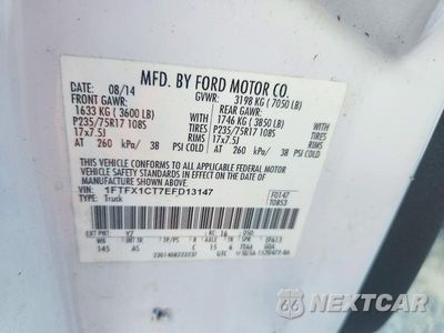 Zdjęcie 12 z 12 samochodu: 2014 FORD F150 SUPER CAB VIN:1FTFX1CT7EFD13147 - miniatura