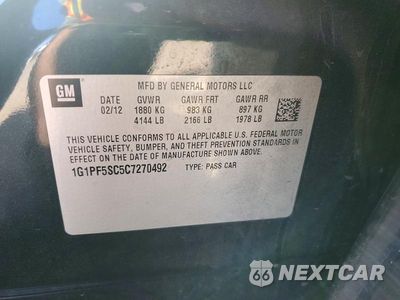 Zdjęcie 12 z 12 samochodu: 2012 CHEVROLET CRUZE LT VIN:1G1PF5SC5C7270492 - miniatura