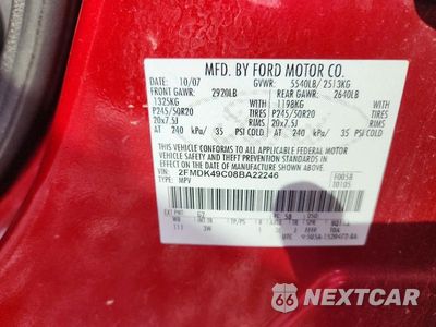 Zdjęcie 13 z 13 samochodu: 2008 FORD EDGE LIMITED VIN:2FMDK49C08BA22246 - miniatura